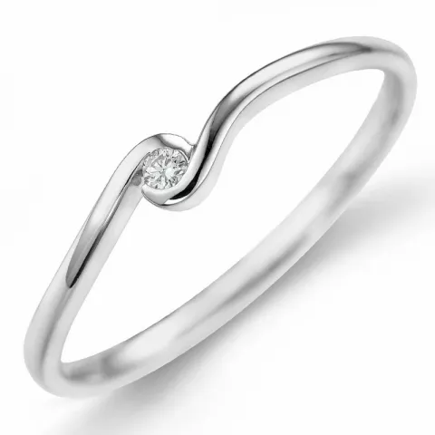 Kollektionsprøve diamant ring i 9 karat hvidguld 0,02 ct