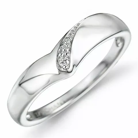 Diamant ring i 9 karat hvidguld 0,01 ct