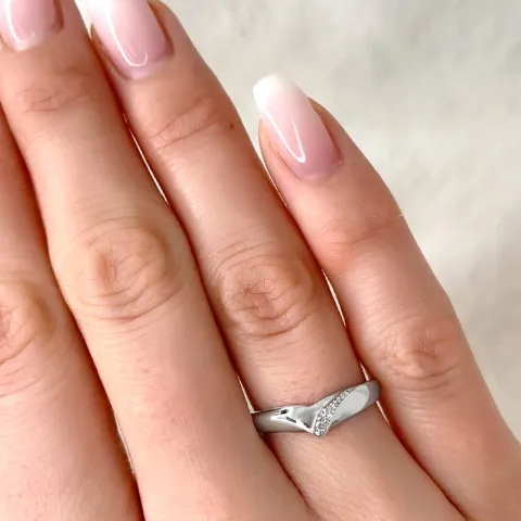 Diamant ring i 9 karat hvidguld 0,01 ct