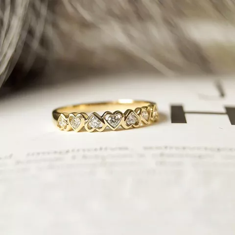Hjerte diamant ring i 9 karat guld 0,27 ct