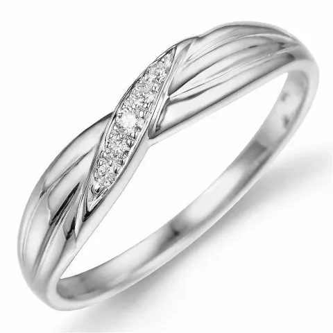 diamant ring i 9 karat hvidguld 0,05 ct