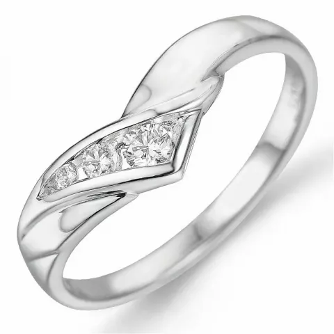 V diamant ring i 9 karat hvidguld 0,10 ct