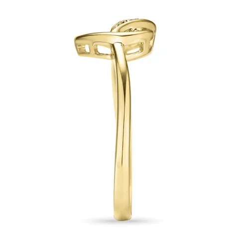 hjerte diamant ring i 9 karat guld 0,008 ct