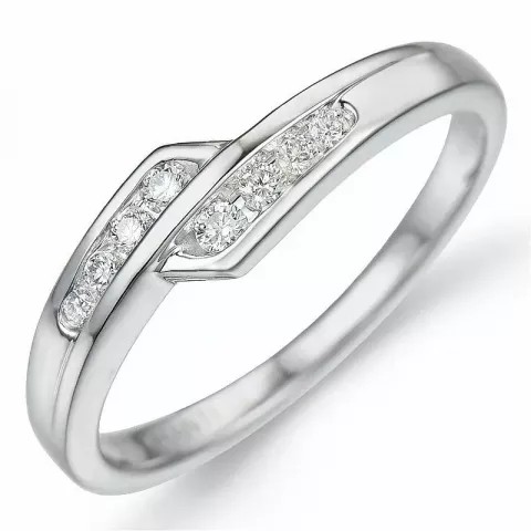 Diamant ring i 9 karat hvidguld 0,13 ct