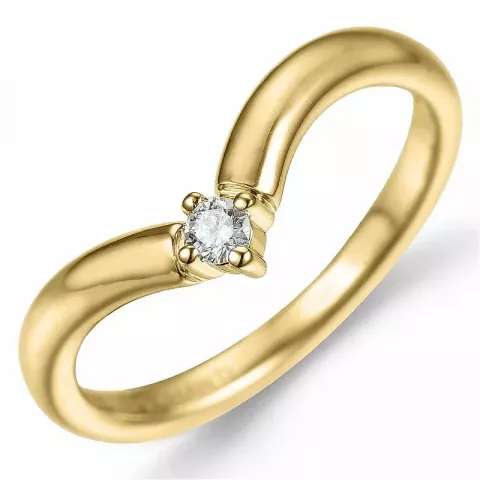 V diamant ring i 9 karat guld 0,05 ct