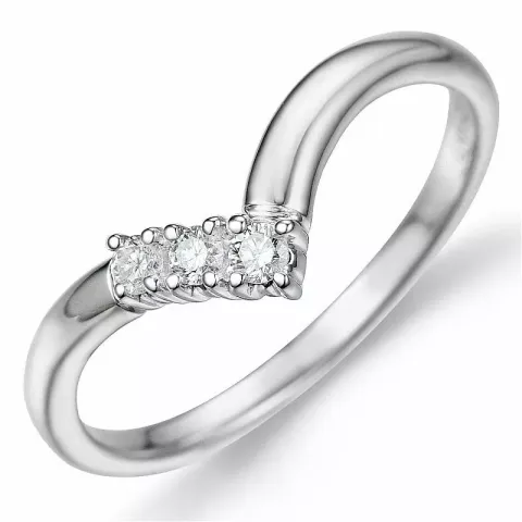 diamant ring i 9 karat hvidguld 0,12 ct