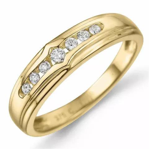 diamant ring i 9 karat guld 0,11 ct