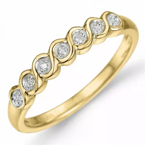 Diamant ring i 9 karat guld.- og hvidguld 0,04 ct