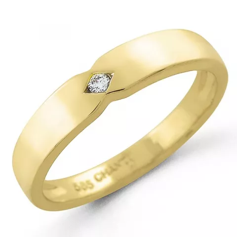 diamant ring i 9 karat guld 0,03 ct
