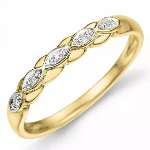 Diamant ring i 9 karat guld.- og hvidguld 0,02 ct