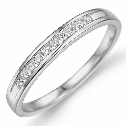 diamant ring i 9 karat hvidguld 0,10 ct