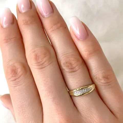 diamant ring i 9 karat guld.- og hvidguld 0,03 ct