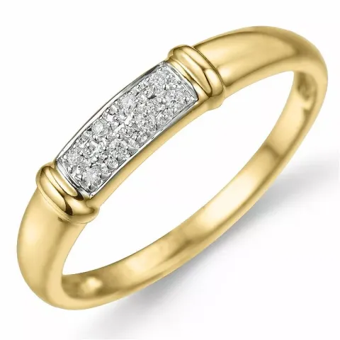 diamant ring i 9 karat guld.- og hvidguld 0,04 ct