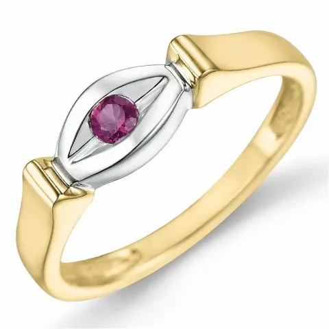 rubin ring i 9 karat guld.- og hvidguld 0,07 ct