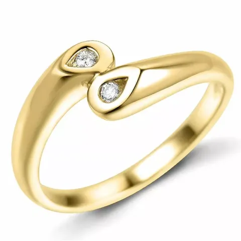 Diamantring i 9 karat guld 0,06 ct