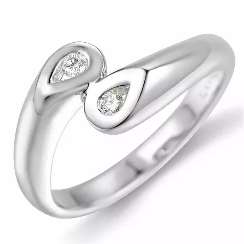 Diamantring i 9 karat hvidguld 0,06 ct