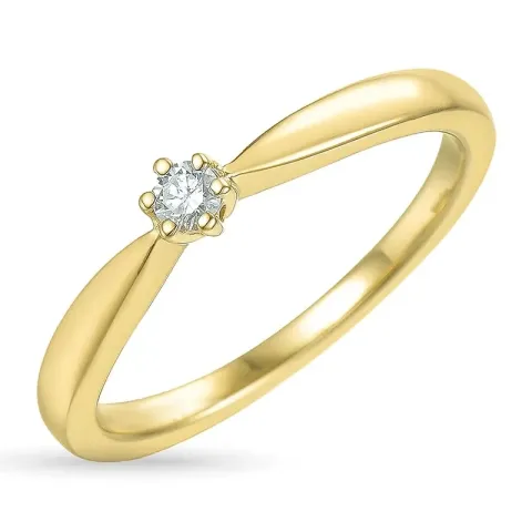 0,05 ct diamant solitairering i 9 karat guld 0,05 ct