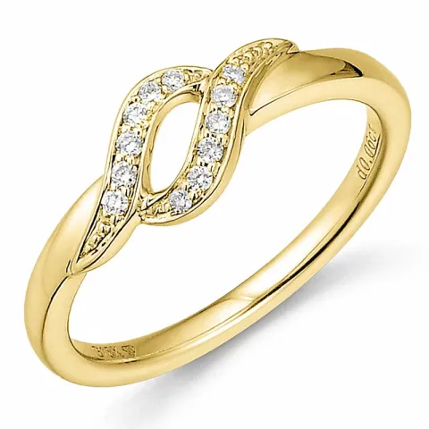 Diamantring i 9 karat guld 0,06 ct