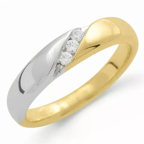 diamant ring i 9 karat guld.- og hvidguld 0,08 ct
