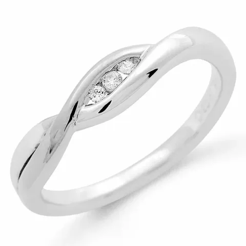 Diamantring i 9 karat hvidguld 0,04 ct