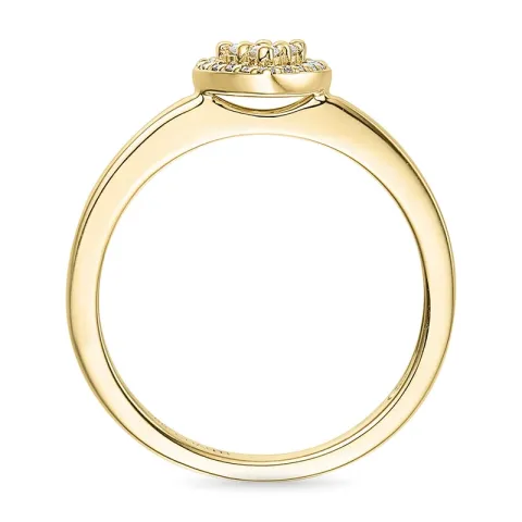 hjerte ametyst diamantring i 9 karat guld 0,07 ct 0,05 ct