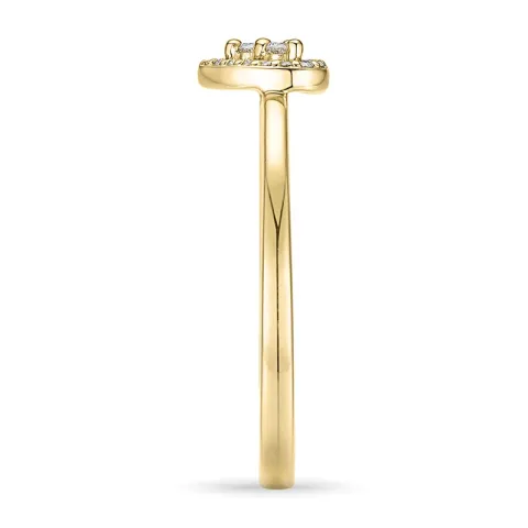 hjerte ametyst diamantring i 9 karat guld 0,07 ct 0,05 ct