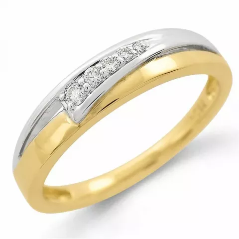 Diamant ring i 9 karat guld.- og hvidguld 0,09 ct