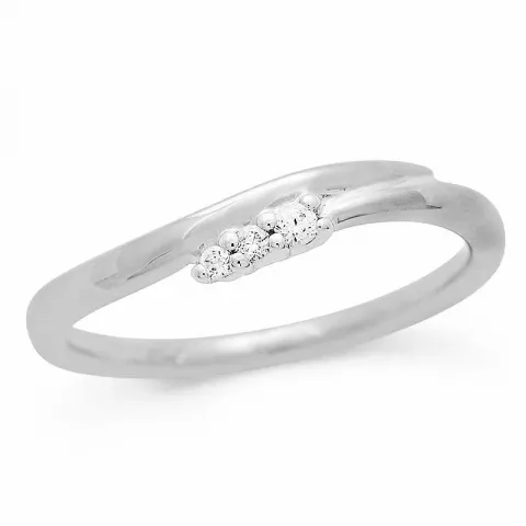 abstrakt diamant ring i 9 karat hvidguld 0,05 ct