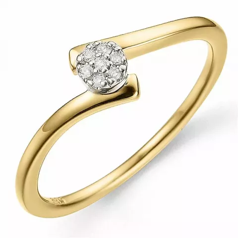 rund diamant ring i 9 karat guld 0,03 ct