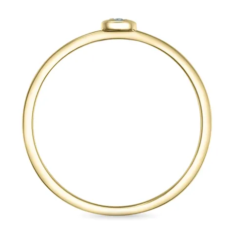 rund diamantring i 9 karat guld.- og hvidguld 0,01 ct