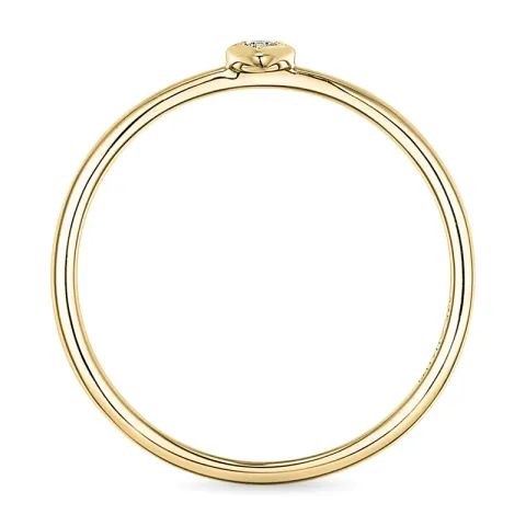 Firkantet diamantring i 9 karat guld 0,01 ct