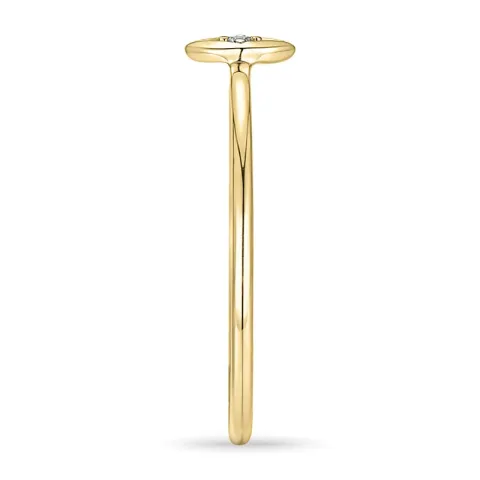 Firkantet diamantring i 9 karat guld 0,01 ct
