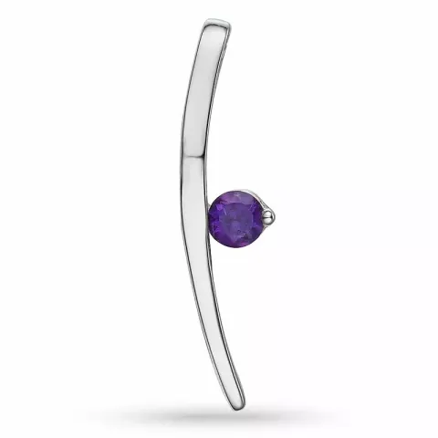 Langt ametyst vedhæng i 9 karat hvidguld 0,12 ct