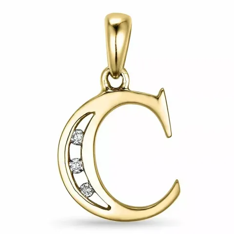 bogstav C diamant vedhæng i 9 karat guld 0,03 ct