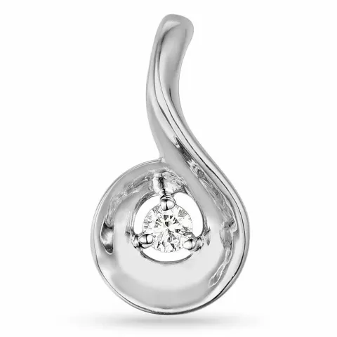Dråbeformet diamant vedhæng i 9 karat hvidguld 0,04 ct