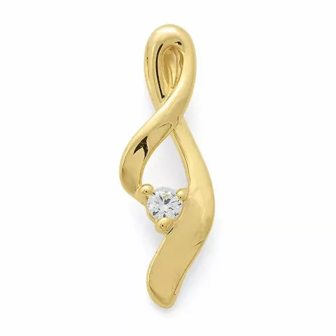 abstrakt diamant vedhæng i 9 karat guld 0,03 ct