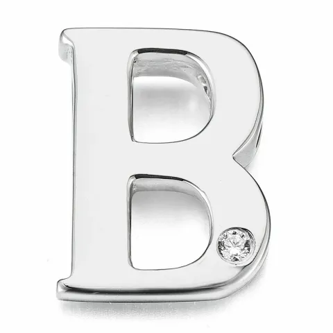 Kollektionsprøve bogstav B diamant vedhæng i 9 karat hvidguld 0,01 ct