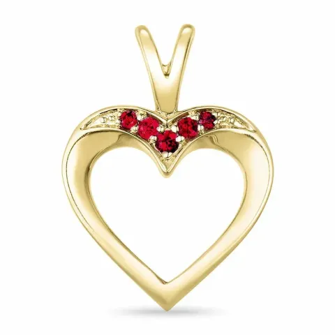 hjerte rubin vedhæng i 9 karat guld 0,07 ct