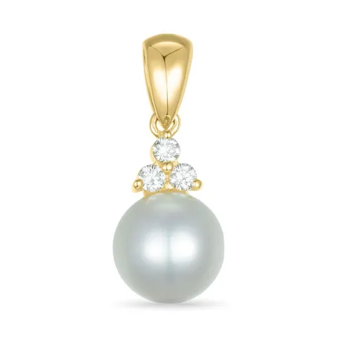 perle diamantvedhæng i 9 karat guld 0,09 ct