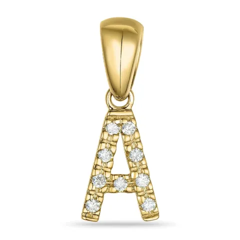 bogstav A diamant vedhæng i 9 karat guld 0,05 ct