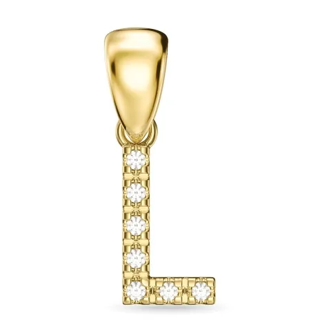 bogstav L diamant vedhæng i 9 karat guld 0,05 ct