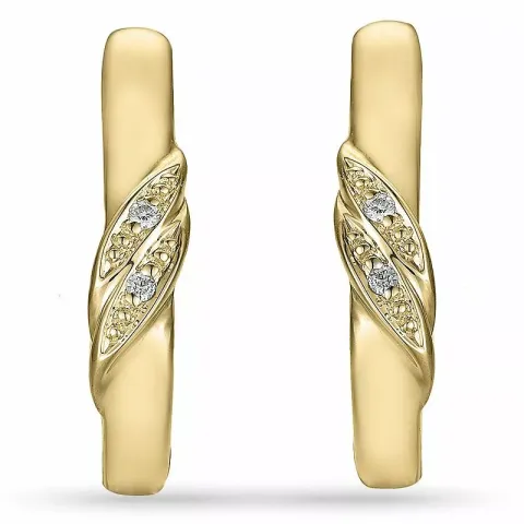 Diamant øreringe i 9 karat guld med diamanter