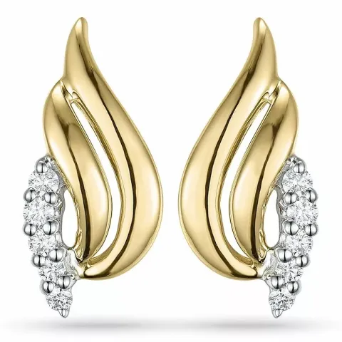 Diamant øreringe i 9 karat guld og hvidguld med diamanter
