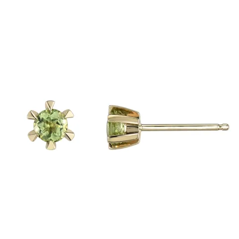 2 x 0,23 ct peridot solitaireørestikker i 9 karat guld med peridot