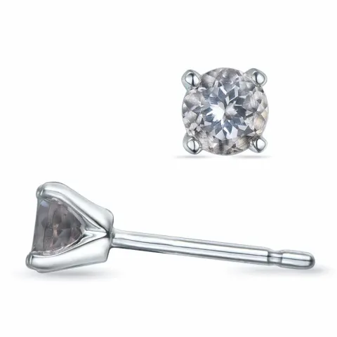 2 x 0,22 ct morganit solitaireørestikker i 9 karat hvidguld med morganit