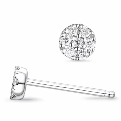 brillantøreringe i 9 karat hvidguld med diamant 