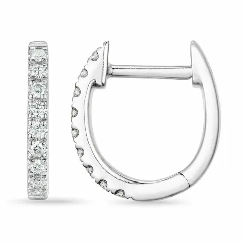 diamant creoler i 9 karat hvidguld med diamant 