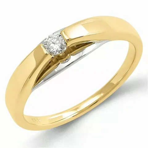 diamant ring i 9 karat guld.- og hvidguld 0,10 ct