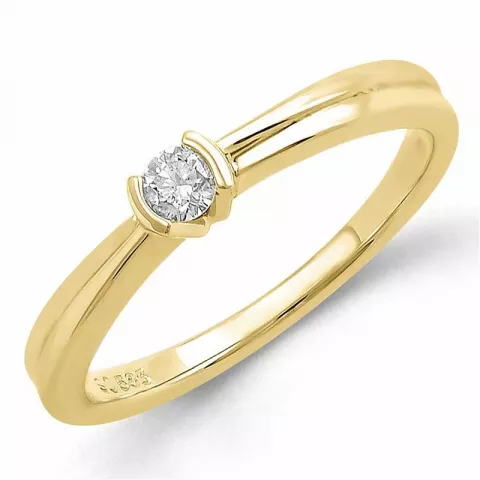 rund diamant ring i 9 karat guld 0,10 ct