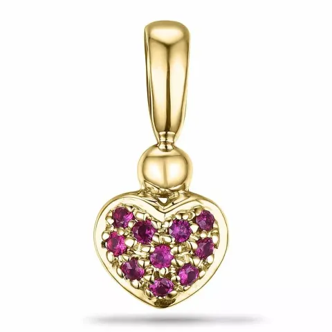 Hjerte rubin vedhæng i 9 karat guld 0,13 ct
